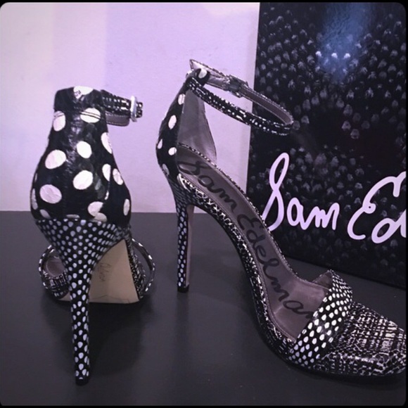 Sam Edelman Shoes - ✨SAM EDELMAN Eleanor Black & White Polka Dot Heels